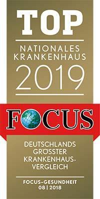 FOCUS Top nationales Krankenhaus 2019 certificate